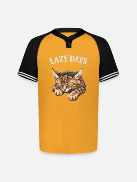 Lazy Days Cat Nap - Augusta Sportswear Men's Cutter Henley Jersey - gold/black