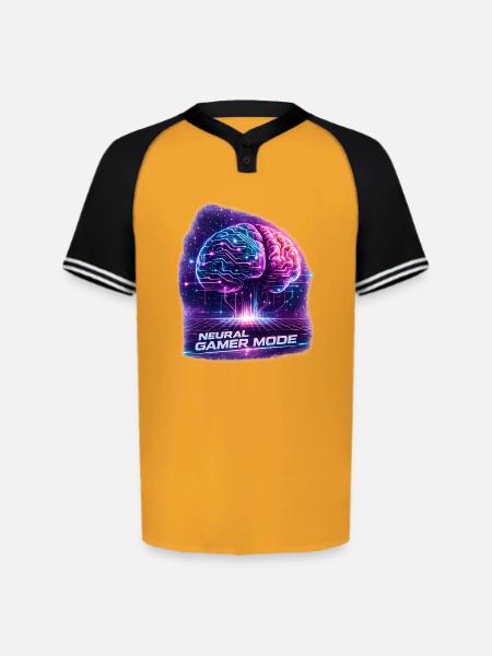 Neon Neural Gamer Mode - Augusta Sportswear Men's Cutter Henley Jersey - gold/black