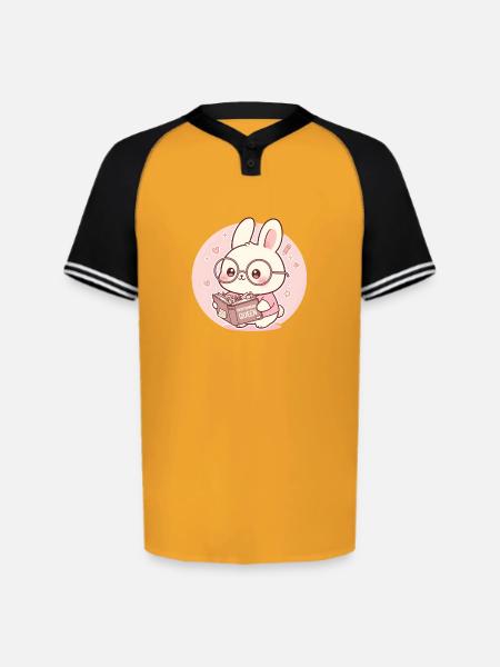 Overthinking Queen Bunny Reading - Augusta Sportswear Men's Cutter Henley Jersey - gold/black