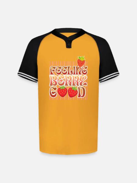 Feeling Berry Good - Augusta Sportswear Men's Cutter Henley Jersey - gold/black