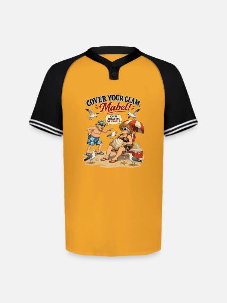 Cover Your Clam Mabel - Augusta Sportswear Men's Cutter Henley Jersey - gold/black