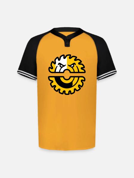 Circular Saw Mascot Logo - Augusta Sportswear Men's Cutter Henley Jersey - gold/black