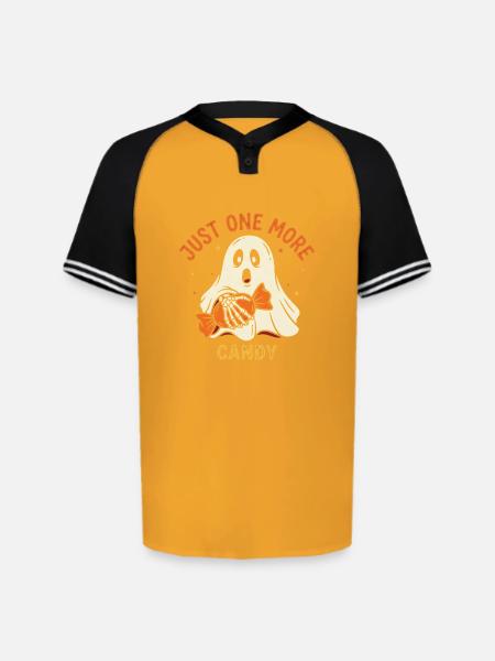 Just One More Candy Ghost - Augusta Sportswear Men's Cutter Henley Jersey - gold/black
