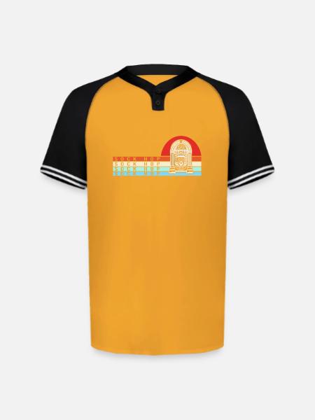 Jukebox Dance Sock Hop - Augusta Sportswear Men's Cutter Henley Jersey - gold/black