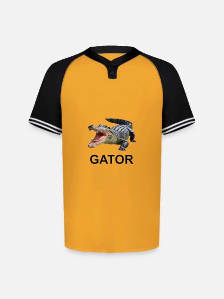 Gator shirt - Augusta Sportswear Men's Cutter Henley Jersey - gold/black