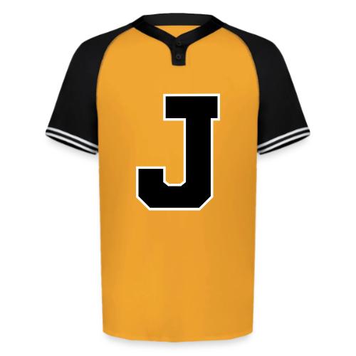 Varsity Letter J Athletic Alphabet Graphic - Augusta Sportswear Men's Cutter Henley Jersey