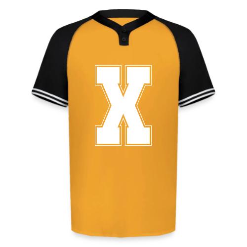 White Letter X – Varsity Alphabet Monogram - Augusta Sportswear Men's Cutter Henley Jersey
