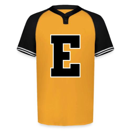 Varsity Letter E Collegiate Font Graphic - Augusta Sportswear Men's Cutter Henley Jersey