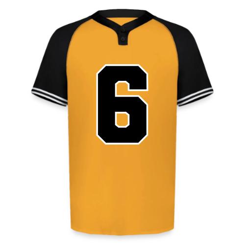 Varsity Number 6 Sports Font - Augusta Sportswear Men's Cutter Henley Jersey
