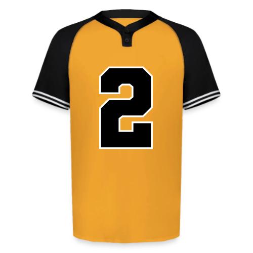 Varsity Number 2 Sports Design - Augusta Sportswear Men's Cutter Henley Jersey