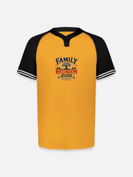 Family Reunion 2026 Emblem Design - Augusta Sportswear Men's Cutter Henley Jersey - gold/black
