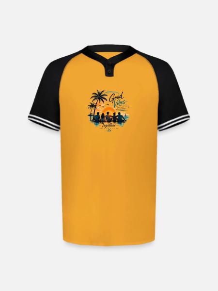 Togetherness - Augusta Sportswear Men's Cutter Henley Jersey - gold/black
