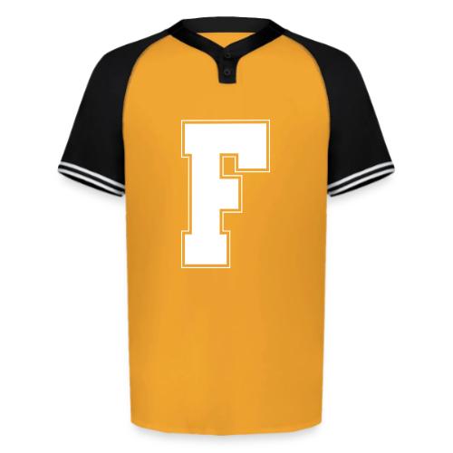 White Letter F – Varsity Alphabet Monogram - Augusta Sportswear Men's Cutter Henley Jersey