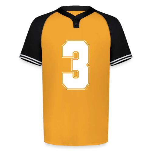 White Number 3 – Varsity Font - Augusta Sportswear Men's Cutter Henley Jersey