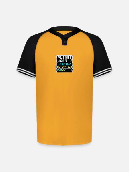 Please Wait Loading Motivation - Augusta Sportswear Men's Cutter Henley Jersey - gold/black