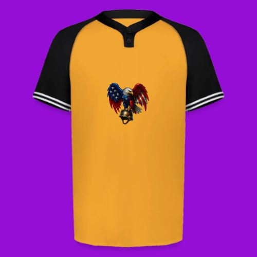 American Flag Bald Eagle - Helmet - Augusta Sportswear Men's Cutter Henley Jersey