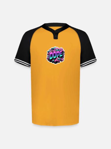 Dope Graffiti Cloud Burst - Augusta Sportswear Men's Cutter Henley Jersey - gold/black