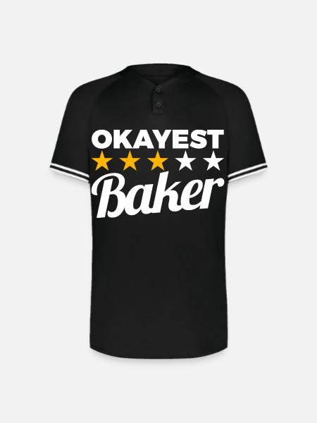 Okayest Baker - Augusta Sportswear Men's Cutter Henley Jersey - black/white