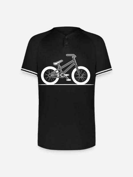 BMX Bike Drawing - Augusta Sportswear Men's Cutter Henley Jersey - black/white