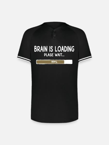 Brain Is Loading Progress - Augusta Sportswear Men's Cutter Henley Jersey - black/white