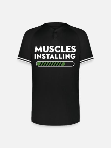 Muscles Installing Progress - Augusta Sportswear Men's Cutter Henley Jersey - black/white