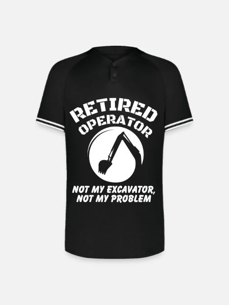 Retired Heavy Equipment Operator - Augusta Sportswear Men's Cutter Henley Jersey - black/white