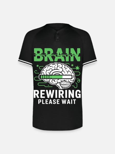 Brain Rewiring Please Wait - Augusta Sportswear Men's Cutter Henley Jersey - black/white