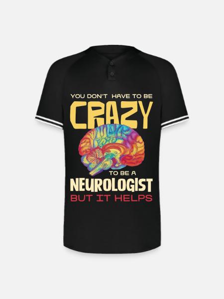 Crazy Neurologist Brain Pride - Augusta Sportswear Men's Cutter Henley Jersey - black/white