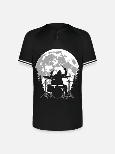 Bigfoot Drummer Moon - Augusta Sportswear Men's Cutter Henley Jersey - black/white