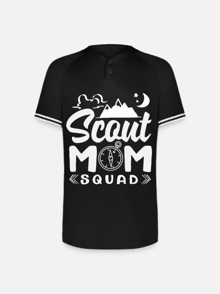 Proud Mother Scout Scouting Mom Squad - Augusta Sportswear Men's Cutter Henley Jersey - black/white
