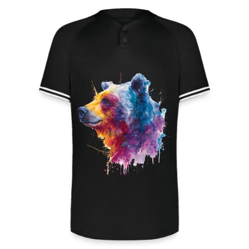 Watercolor Bear Portrait - Augusta Sportswear Men's Cutter Henley Jersey