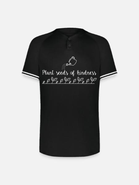 Plant Seeds Of Kindness - Augusta Sportswear Men's Cutter Henley Jersey - black/white