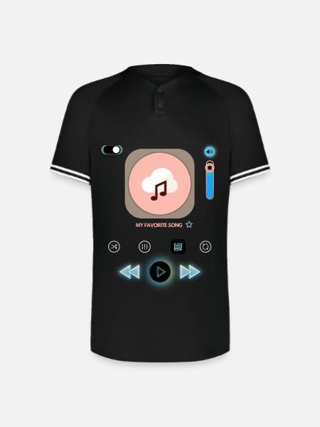 Pastel Music Cloud Icon - Augusta Sportswear Men's Cutter Henley Jersey - black/white