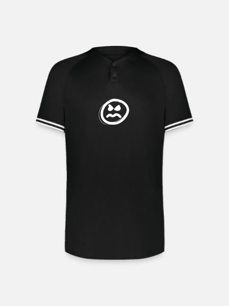 An Angry Face - Augusta Sportswear Men's Cutter Henley Jersey - black/white