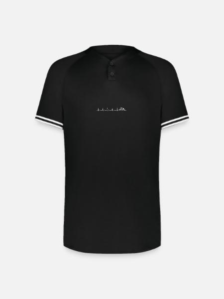 Roller Skater Heartbeat - Augusta Sportswear Men's Cutter Henley Jersey - black/white