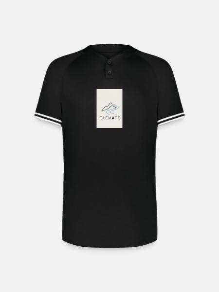 Elevate Mountain Minimal - Augusta Sportswear Men's Cutter Henley Jersey - black/white