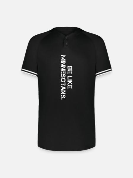Be Like Minnesotans vertical - Augusta Sportswear Men's Cutter Henley Jersey - black/white