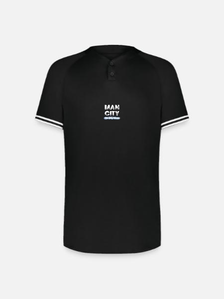 man_city - The Sky Blues - Augusta Sportswear Men's Cutter Henley Jersey - black/white