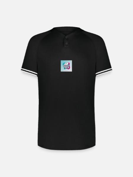 Unique Tees Bold Logo - Augusta Sportswear Men's Cutter Henley Jersey - black/white