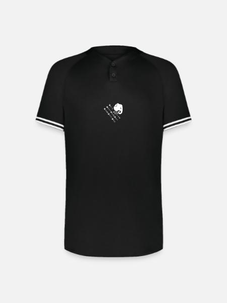 Acoli Side TV Graphic Pattern - Augusta Sportswear Men's Cutter Henley Jersey - black/white