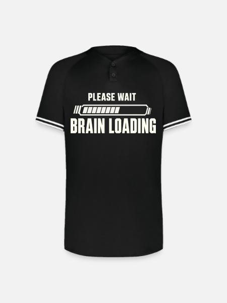 Brain Loading Please Wait - Augusta Sportswear Men's Cutter Henley Jersey - black/white