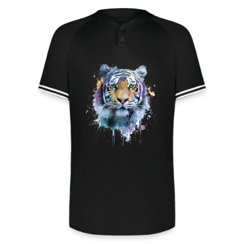 Splash-Art Tiger Face - Augusta Sportswear Men's Cutter Henley Jersey
