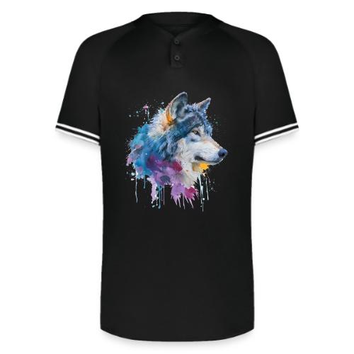 Splash-Art Wolf Head - Augusta Sportswear Men's Cutter Henley Jersey