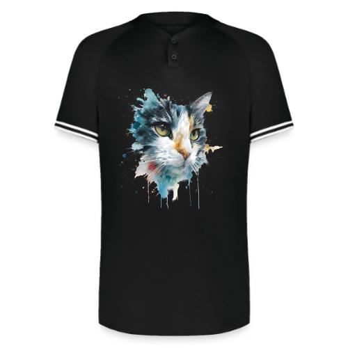 Watercolor cat face - Augusta Sportswear Men's Cutter Henley Jersey