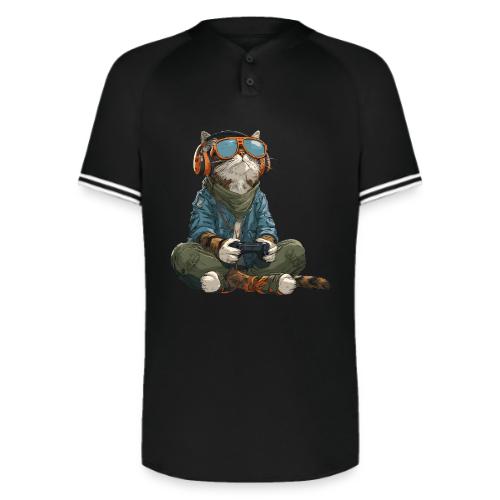 Cat: Purrfect Player - Augusta Sportswear Men's Cutter Henley Jersey