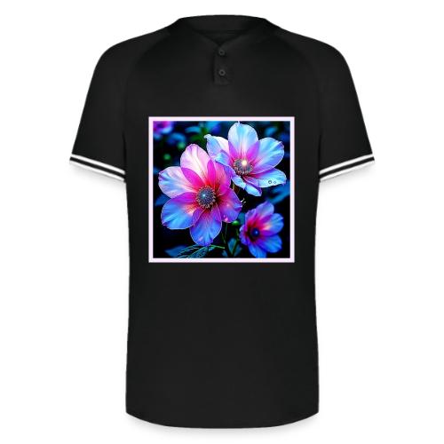 Neon Bloom Flower Magic Glow Design - Augusta Sportswear Men's Cutter Henley Jersey