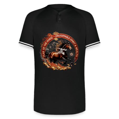 Year of the Horse Fiery Spirit T Shirt, Lunar New - Augusta Sportswear Men's Cutter Henley Jersey