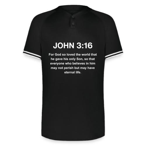 John 3:16 Christian Apparel – White - Augusta Sportswear Men's Cutter Henley Jersey