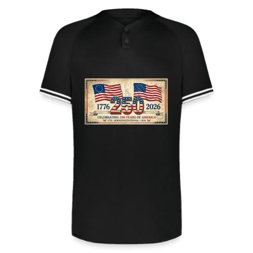 USA 250th Anniversary Flags Emblem - Augusta Sportswear Men's Cutter Henley Jersey