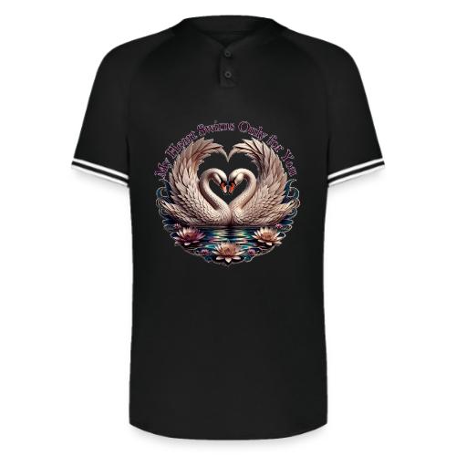 My Heart Swims Only for You Swan Heart T-Shirt - Augusta Sportswear Men's Cutter Henley Jersey